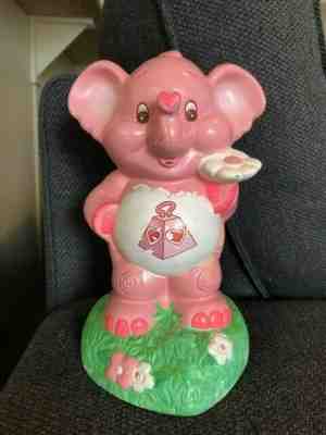 Vintage 1980s Care Bear Cousin, Lotsa Heart Pink Elephant porcelain ceramic