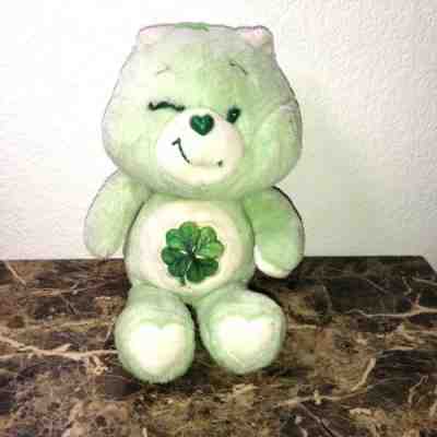 1980 Vintage Kenner care bear GOOD LUCK Green Shamrock wink plush stuffed
