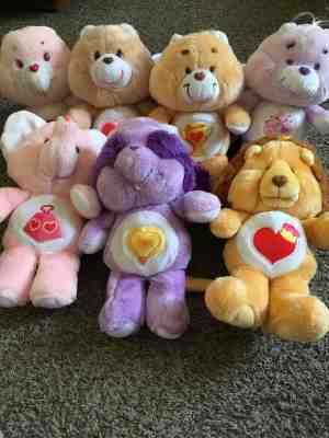 vintage care bears and cousins lot of 7 share bear is original 