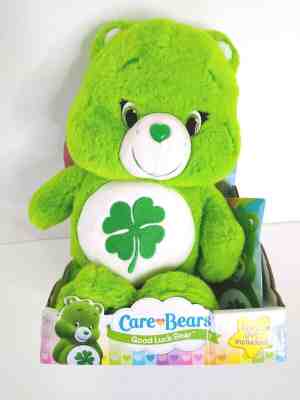 NEW Good Luck Bear Plush Stuffed Animal Shamrock Green Care Bear 2014  CD Incl