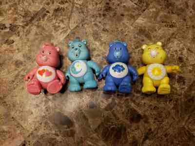 Lot of 4 Vintage 1983 Care Bears Collectibles 3” Plastic PVC Poseable Figure