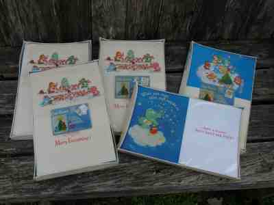 Vtg 1980s Care Bear Holiday Christmas Card Lot 5 x 18 pks = 90 Cards & Envelopes