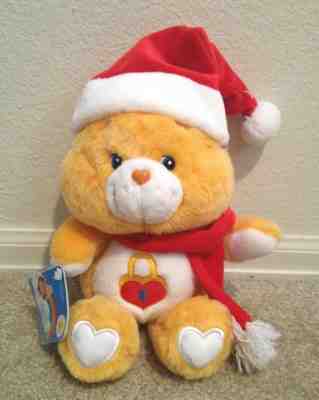 2003 Care Bears SECRET BEAR Plush Stuffed Animal Christmas Santa Hat & Scarf