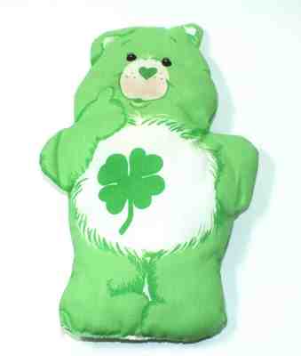 Vintage Care Bear Good Luck Green Shamrock Pillow Fabric Plush 1980s Doll Toy