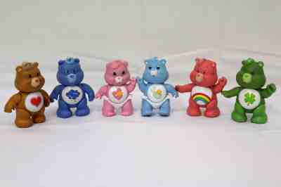 Vintage 1980's Care Bears PVC Poseable Figures Kenner Lot of 6 Hug & Tug Cheer 