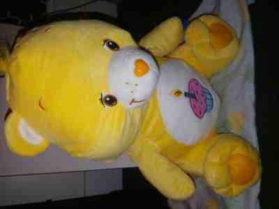 Yellow Birthday Cupcake CareBear Plush. Nanco, 2006, 15in. Used and and Clean