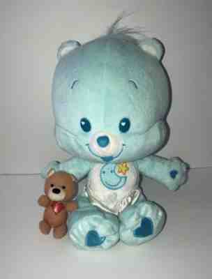 Care Bear Blue Bedtime Cub 2004 * Moon Star on Tummy * Teddy in Hand * Diaper 