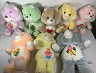 Vintage 1980s Kenner Care Bears Plush Stuffed Animal Dolls Lot of 8