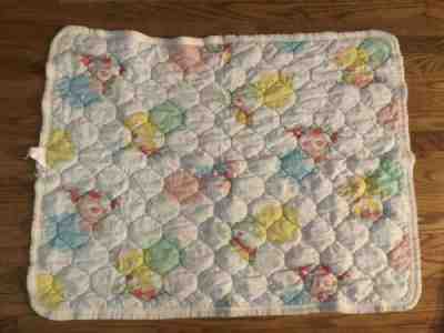 Vintage 1985 Care Bear Cousins American Greetings Baby Crib Quilt Blanket 36x45