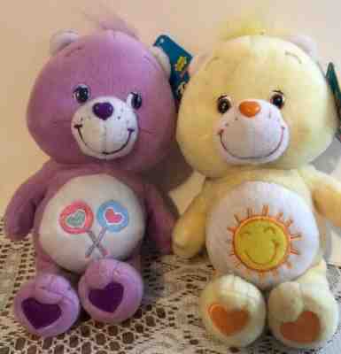 CARE BEARS Share Bear Purple Double Lollipop Teddy & Sunshine Plush 2002 9