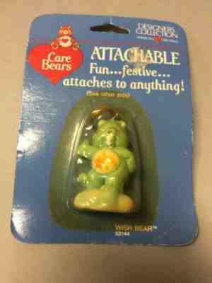 1985 Vintage Care Bears Figure Attachable Keychain WISH BEAR  Sealed  G1