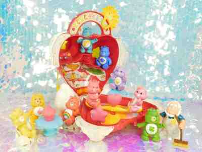 Vintage Care Bear Care-a-Lot Playset Complete + 10 Figures - Bears & Cousins F34