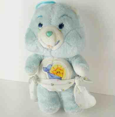 Vintage Care Bears Baby Tugs Plush Bear with Diaper 1983 Kenner Blue Stuffed Toy