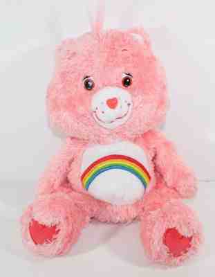 Care Bears Plush Pink Cheer Bear Floppy 2005 pink rainbow 13