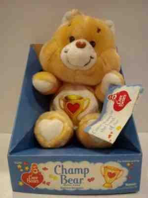 Vintage 1985 CARE BEARS CHAMP BEAR 13 In Plush Kenner Collectible NRFP MIB
