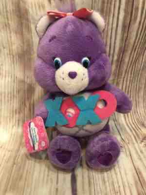 Care Bears purple Share bear Valentines day plush stuffed animal XOXO 8