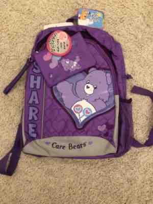 2004 Care Bears School Backpack Share Bear NWT