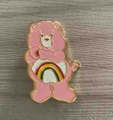 Vintage Stamped 1983 Rainbow Cheer Bear Care Bear 1 1/4” Pin Brooch