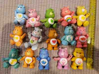 VINTAGE Care Bear lot of 15 1982-1984 different poseable figurines, used