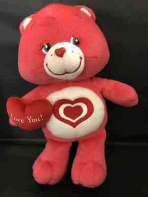 2005 Care Bears All My Heart Bear Pink Red Collectible Plush 11