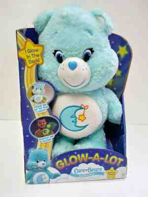 Care Bears Glow A Lot Bedtime Bear Plush Glow In Dark Collectible Blue Toy New
