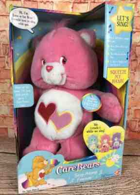 RARE 2003 Care Bears Sing Along Friends Love A Lot Bear Singing Plush Toy NEW