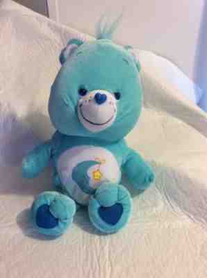 NANCO 2003 Care Bears Plush Blue 15” Bedtime Bear W/Moon Great Condition