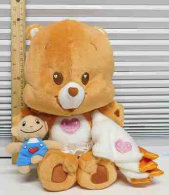 2005 Care Bear Tenderheart Cub Cubs w/ Baby & Blanket Plush 10.5
