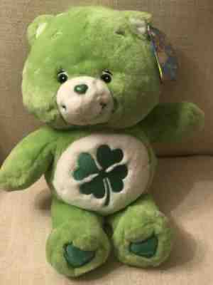 Vintage 2003 Good Luck Care Bear Care 13 inches Plush Preowned With Tags