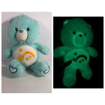Vintage 2003 Care Bears Wish Bear Collectible 13” Plush GLOWS in the DARK VTG
