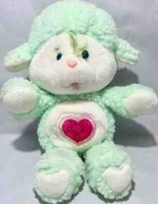 Vintage Kenner Care Bear Cousins Gentle Heart Lamb Plush Green White Fluffy 1984