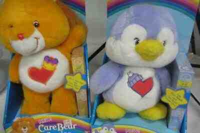 CARE BEARS PENGUIN AND LION WITH VHS TAPES