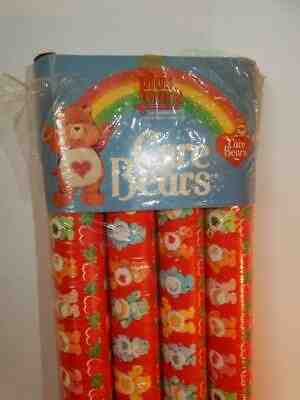 VINTAGE CARE BEARS 1984 GIFT WRAP 1980s LOT WRAPPING PAPER AMERICAN GREETINGS #4