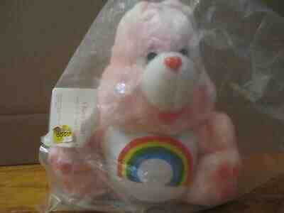 Vintage Care Bear Cheer Bear Pink Rainbow Plush Bear Bank