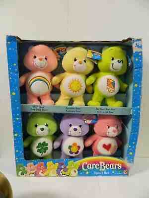 2004 Care Bears Collectors Edition 6 pc Plush Bear Set New/ Old Stock 