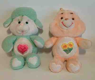 Vntge Care Bears Cousins Stuffed Plush 1984 Gentle Heart Lamb & Friend Bear 1983