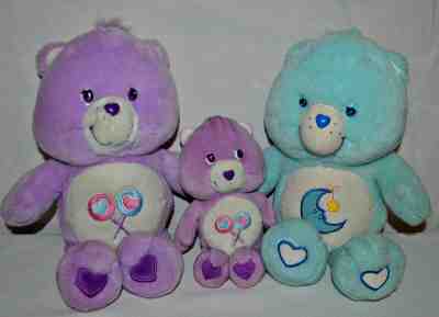 3 Vintage Care Bears/2 Share Bears & Nighttime Bear 2002 20th Anniversary Bear