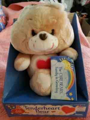 Vintage Care Bear tenderheart bear  Stuffed Plush New With Tags origonal box