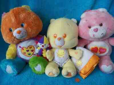 Care Bear Plush Toy Lot Vtg Work of Heart Paint 1983 Love-A- Lot Funshine Cub