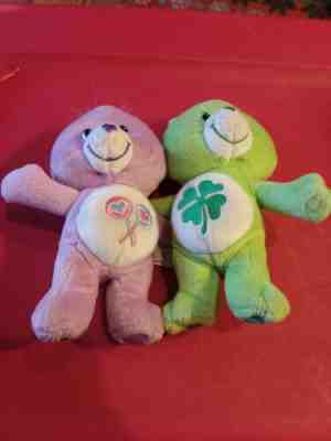 Vintage Care Bears  2003 lucky Share Pair  Plush Stuffed 7