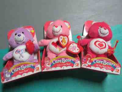 Lot of 3 Target Exclusive Care Bears All My Heart Love A Lot Share Bear NEW 2005