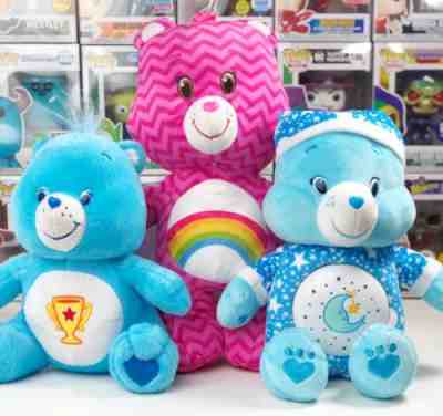 (Lot of 3) Care Bears Bedtime Champ Cheer Bear Plush Stuffed Toys Collectibles