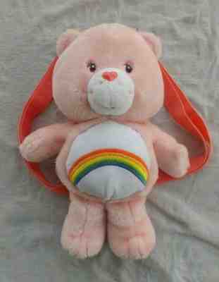 Care Bears Cheer 2003 Back Pack Pink Plush 15 inch 