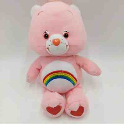 Care Bears Cheer Bear Rainbow 2002 Plush 8.5 Inch Pink Stuffed Animal 