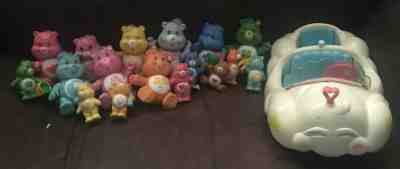 Lot of  17 Vintage 1980s Posable Care Bears PVC Figures and Cloud Car