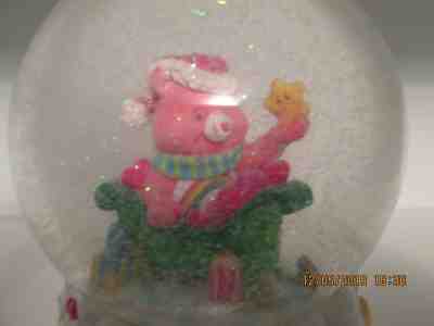 Care Bear Christmas Musical Snow Globe-Cheer Bear - Happy Holidays