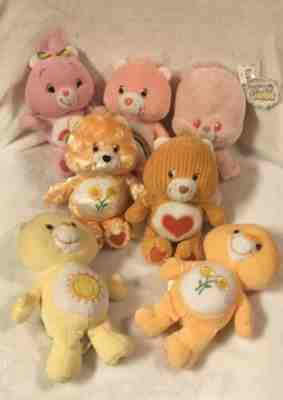 Care Bears Plush Beanie Lot Of 7 Cheer Cub Friend Funshine 8” Stuffed Animals #1