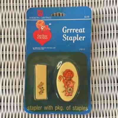 VIntage Care Bear Cousins Grrreat Stapler Brave Heart Lion Staples 1985 NIP