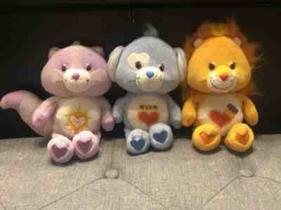 Care Bears Puppy Racoon Lion Rare Lot 