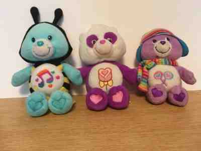 Care Bears Lot of 3:  Heartsong Bear, Polite Panda, Share Bear, 8 Inch